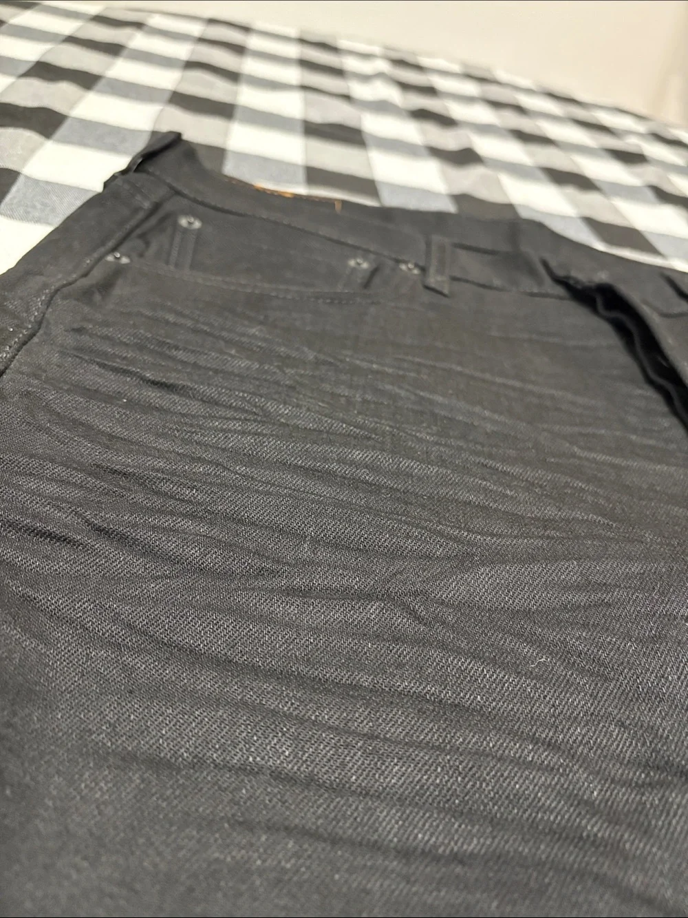 EXC Levi Levi's 501 Polished Black Button Fly Jeans Mens 36 x 36 Cotton Whiskers